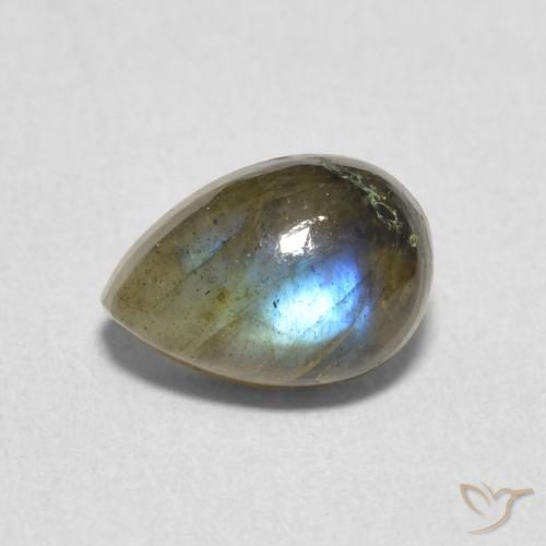 1.82ct Натуральный Многоцветный Лабрадорит, Форма груши, Полупрозрачный