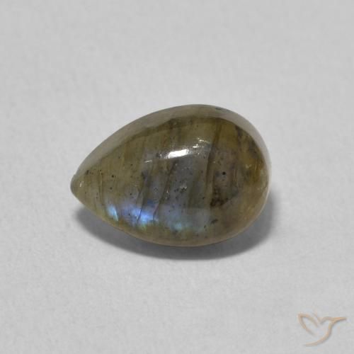1.80ct Натуральный Многоцветный Лабрадорит, Форма груши, Полупрозрачный