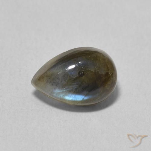 1.65ct Натуральный Многоцветный Лабрадорит, Форма груши, Полупрозрачный