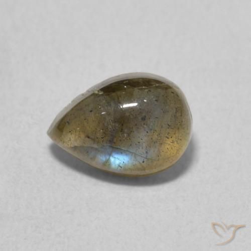 0.87ct Натуральный Многоцветный Лабрадорит, Форма груши, Полупрозрачный