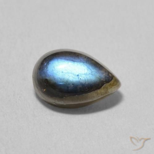 1.86ct Натуральный Многоцветный Лабрадорит, Форма груши, Полупрозрачный