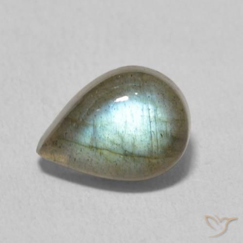 2.49ct Натуральный Многоцветный Лабрадорит, Форма груши, Полупрозрачный