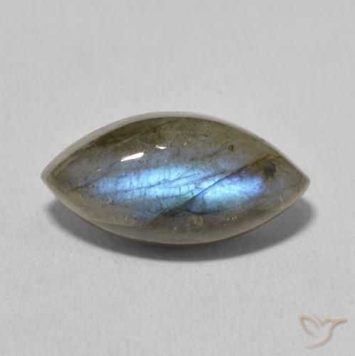 5.37ct Натуральный Многоцветный Лабрадорит, Маркиза, Полупрозрачный