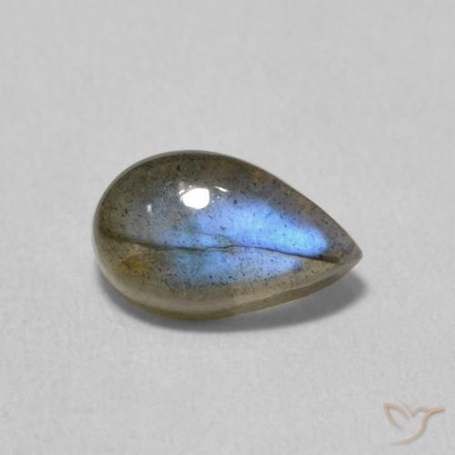 1.05ct Натуральный Многоцветный Лабрадорит, Форма груши, Полупрозрачный