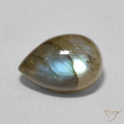 2.48ct Натуральный Многоцветный Лабрадорит, Форма груши, Полупрозрачный