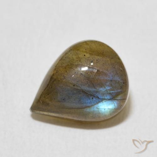 2.77ct Натуральный Многоцветный Лабрадорит, Форма груши, Полупрозрачный