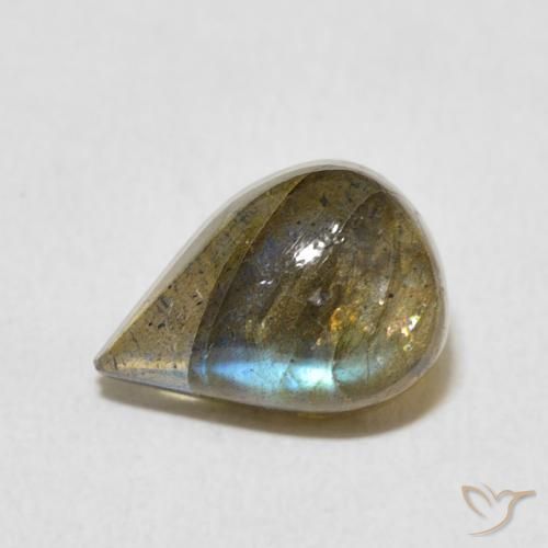 2.67ct Натуральный Многоцветный Лабрадорит, Форма груши, Полупрозрачный