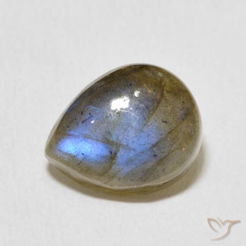 3.87ct Натуральный Многоцветный Лабрадорит, Форма груши, Полупрозрачный
