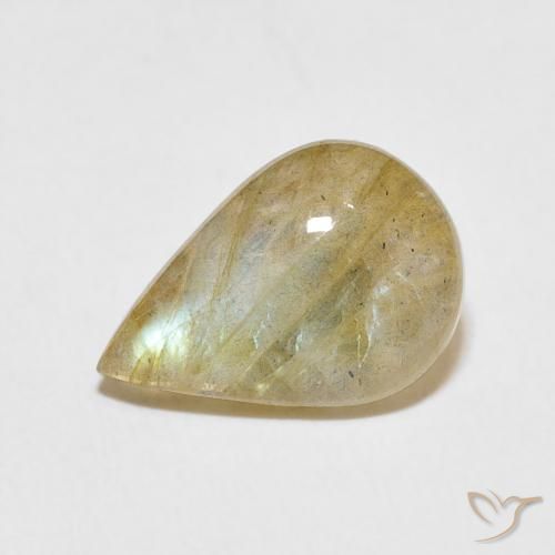 3.40ct Натуральный Многоцветный Лабрадорит, Форма груши, Полупрозрачный