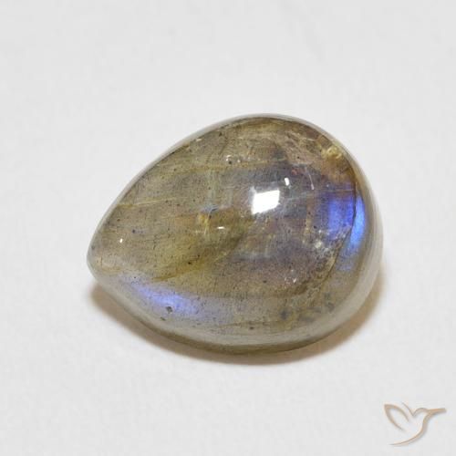 3.92ct Натуральный Многоцветный Лабрадорит, Форма груши, Полупрозрачный