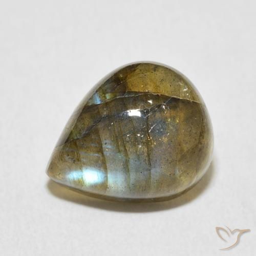 4.78ct Натуральный Многоцветный Лабрадорит, Форма груши, Полупрозрачный