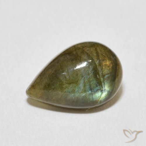 3.62ct Натуральный Многоцветный Лабрадорит, Форма груши, Полупрозрачный