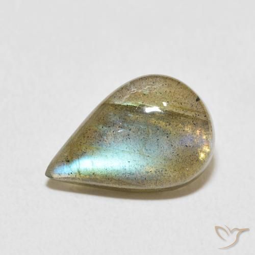 3.57ct Натуральный Многоцветный Лабрадорит, Форма груши, Полупрозрачный