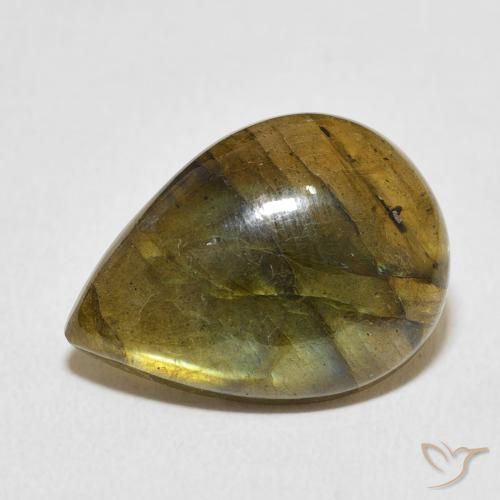8.95ct Натуральный Многоцветный Лабрадорит, Форма груши, Полупрозрачный