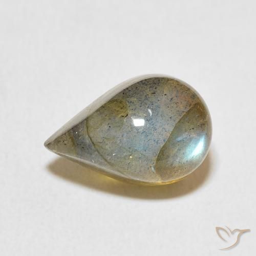 4.47ct Натуральный Многоцветный Лабрадорит, Форма груши, Полупрозрачный