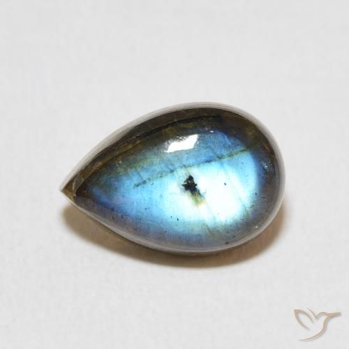3.95ct Натуральный Многоцветный Лабрадорит, Форма груши, Полупрозрачный