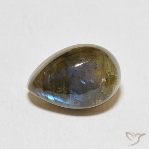 3.92ct Натуральный Многоцветный Лабрадорит, Форма груши, Полупрозрачный