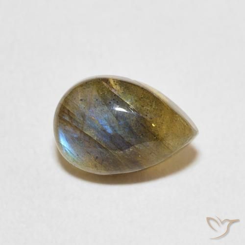 1.80ct Натуральный Многоцветный Лабрадорит, Форма груши, Полупрозрачный