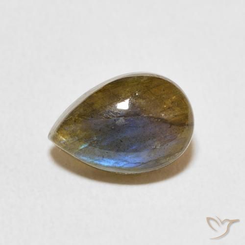 2.73ct Натуральный Многоцветный Лабрадорит, Форма груши, Полупрозрачный
