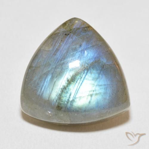 19.83ct Натуральный Многоцветный Лабрадорит, Триллион, Полупрозрачный