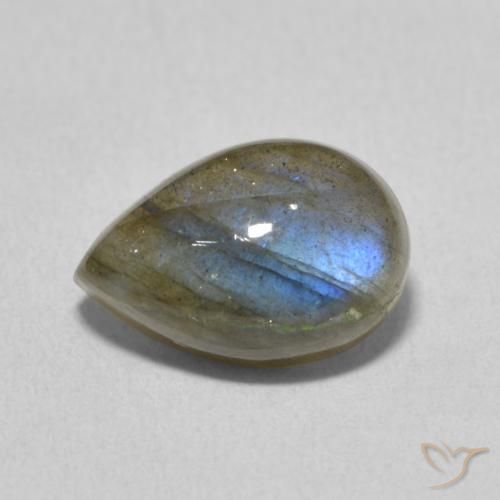 3.89ct Натуральный Многоцветный Лабрадорит, Форма груши, Полупрозрачный