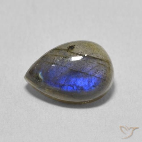 2.57ct Натуральный Многоцветный Лабрадорит, Форма груши, Полупрозрачный