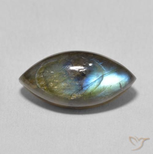 5.88ct Натуральный Многоцветный Лабрадорит, Маркиза, Полупрозрачный