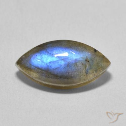 5.38ct Натуральный Многоцветный Лабрадорит, Маркиза, Полупрозрачный