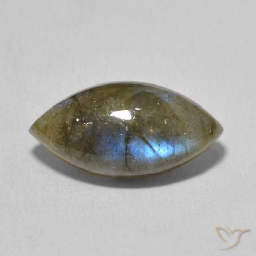 5.02ct Натуральный Многоцветный Лабрадорит, Маркиза, Полупрозрачный