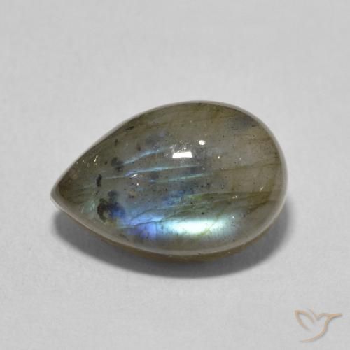 4.26ct Натуральный Многоцветный Лабрадорит, Форма груши, Полупрозрачный