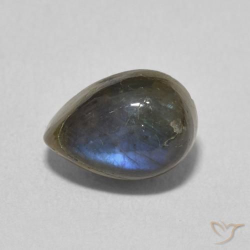 1.86ct Натуральный Многоцветный Лабрадорит, Форма груши, Полупрозрачный