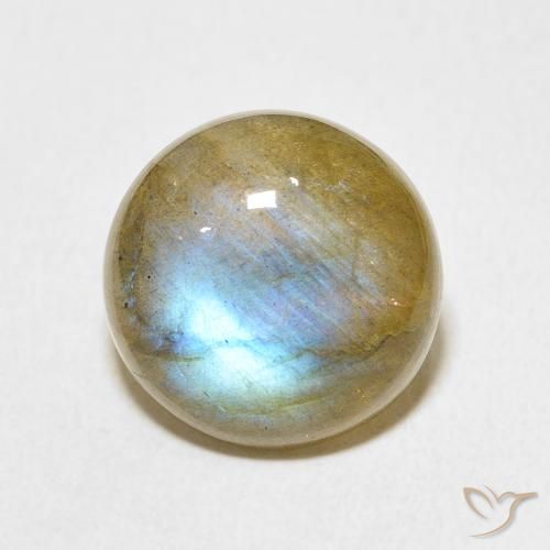 9.57ct Натуральный Многоцветный Лабрадорит, Круглый, Полупрозрачный