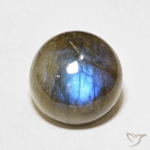 13.51ct Натуральный Многоцветный Лабрадорит, Круглый, Полупрозрачный
