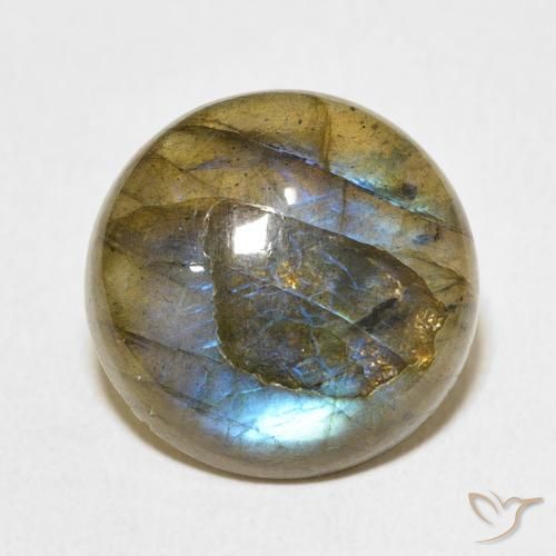 12.33ct Натуральный Многоцветный Лабрадорит, Круглый, Полупрозрачный