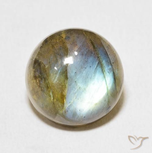 11.82ct Натуральный Многоцветный Лабрадорит, Круглый, Полупрозрачный