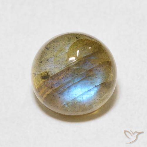 2.54ct Натуральный Многоцветный Лабрадорит, Круглый, Полупрозрачный