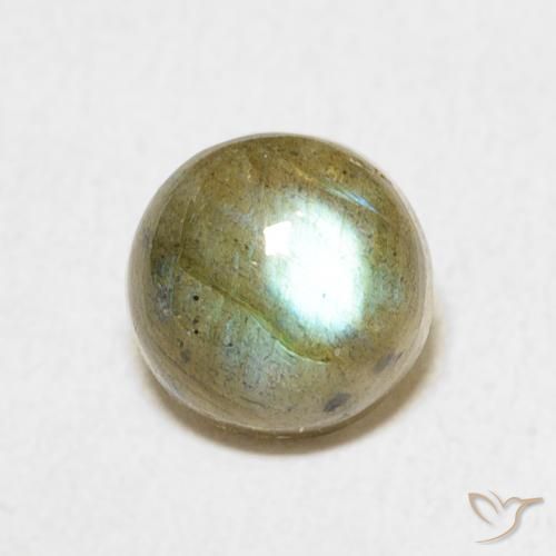 1.86ct Натуральный Многоцветный Лабрадорит, Круглый, Полупрозрачный