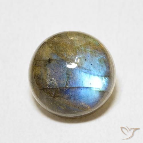 2.87ct Натуральный Многоцветный Лабрадорит, Круглый, Полупрозрачный