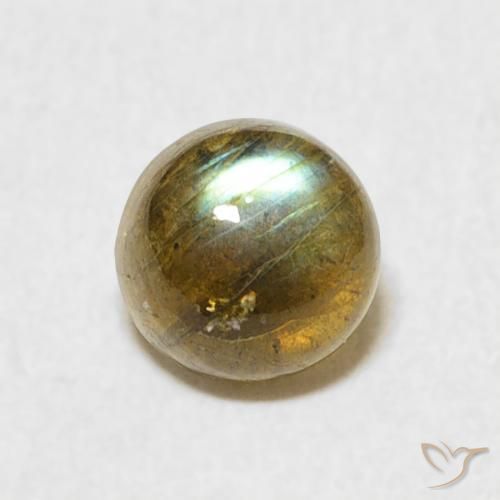1.10ct Натуральный Многоцветный Лабрадорит, Круглый, Полупрозрачный