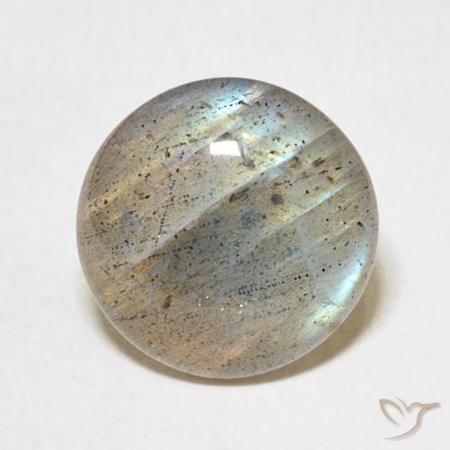 6.92ct Натуральный Многоцветный Лабрадорит, Круглый, Полупрозрачный