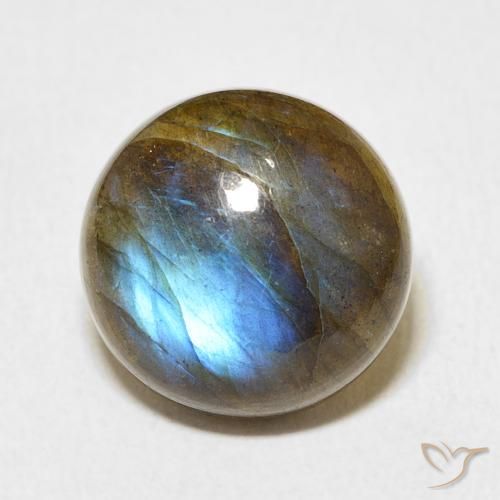 8.51ct Натуральный Многоцветный Лабрадорит, Круглый, Полупрозрачный