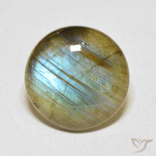 7.10ct Натуральный Многоцветный Лабрадорит, Круглый, Полупрозрачный