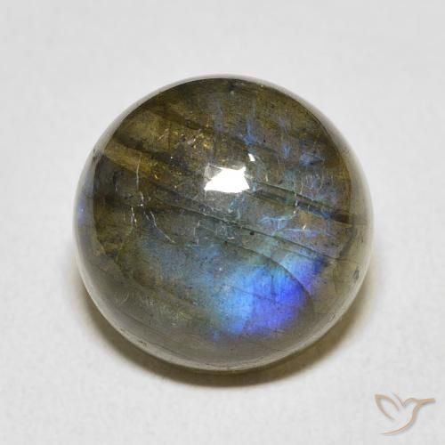 12.91ct Натуральный Многоцветный Лабрадорит, Круглый, Полупрозрачный