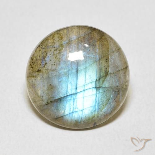 6.38ct Натуральный Многоцветный Лабрадорит, Круглый, Полупрозрачный