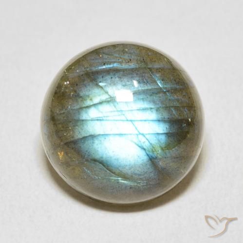 12.56ct Натуральный Многоцветный Лабрадорит, Круглый, Полупрозрачный