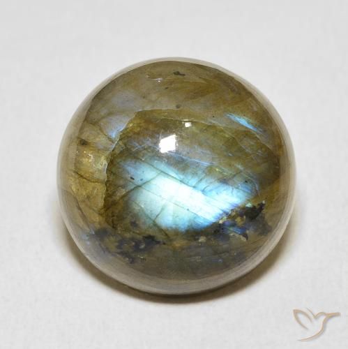 15.88ct Натуральный Многоцветный Лабрадорит, Круглый, Полупрозрачный