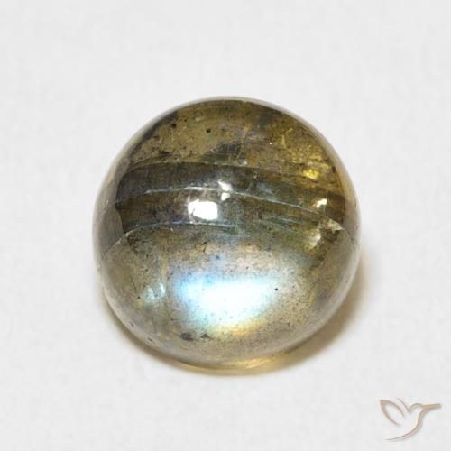 3.82ct Натуральный Многоцветный Лабрадорит, Круглый, Полупрозрачный