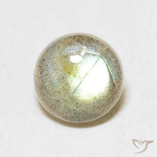 1.26ct Натуральный Многоцветный Лабрадорит, Круглый, Полупрозрачный