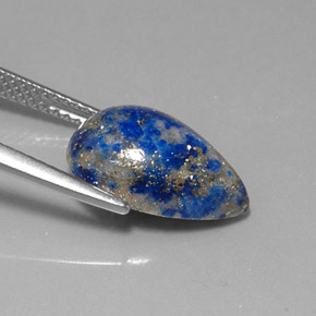 5.64 карата, натуральный Королевский синий Лазурит, Форма груши, Непрозрачный