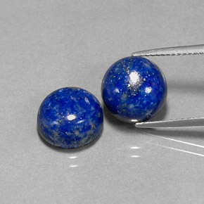  карата, натуральный Королевский синий Лазурит, Огранка Круг, Непрозрачный